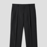 8 seconds Lightweight Basic Semi Wide-Fit Slacks — Black