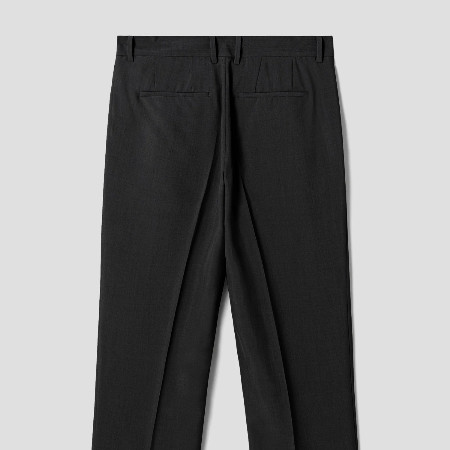 8 seconds Lightweight Basic Semi Wide-Fit Slacks — Black