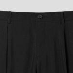 8 seconds Lightweight Basic Semi Wide-Fit Slacks — Black