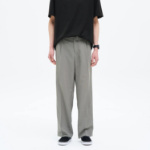 8 seconds Lightweight Basic Semi Wide-Fit Slacks — Khaki
