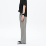 8 seconds Lightweight Basic Semi Wide-Fit Slacks — Khaki