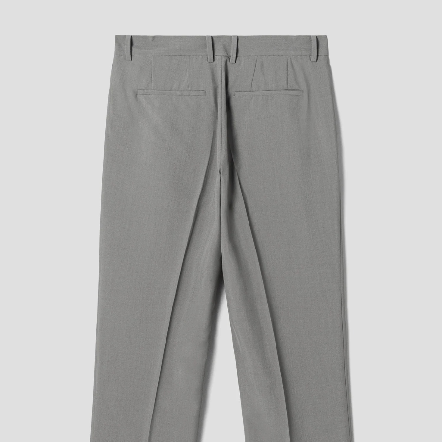 8 seconds Lightweight Basic Semi Wide-Fit Slacks — Khaki