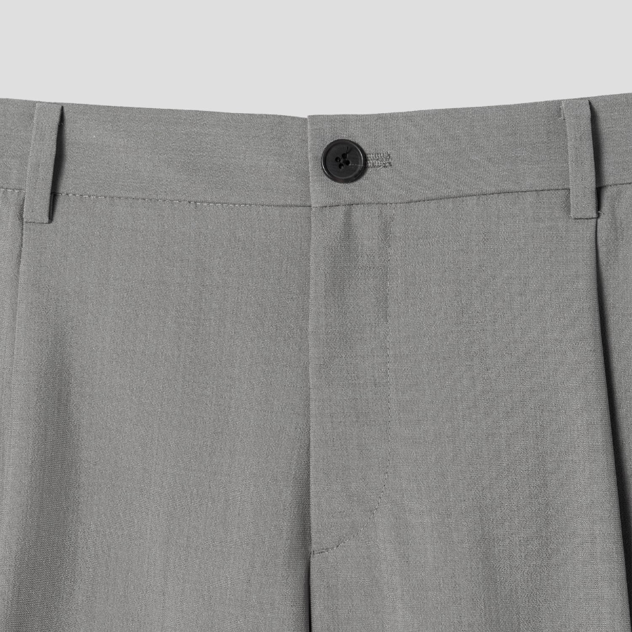 8 seconds Lightweight Basic Semi Wide-Fit Slacks — Khaki