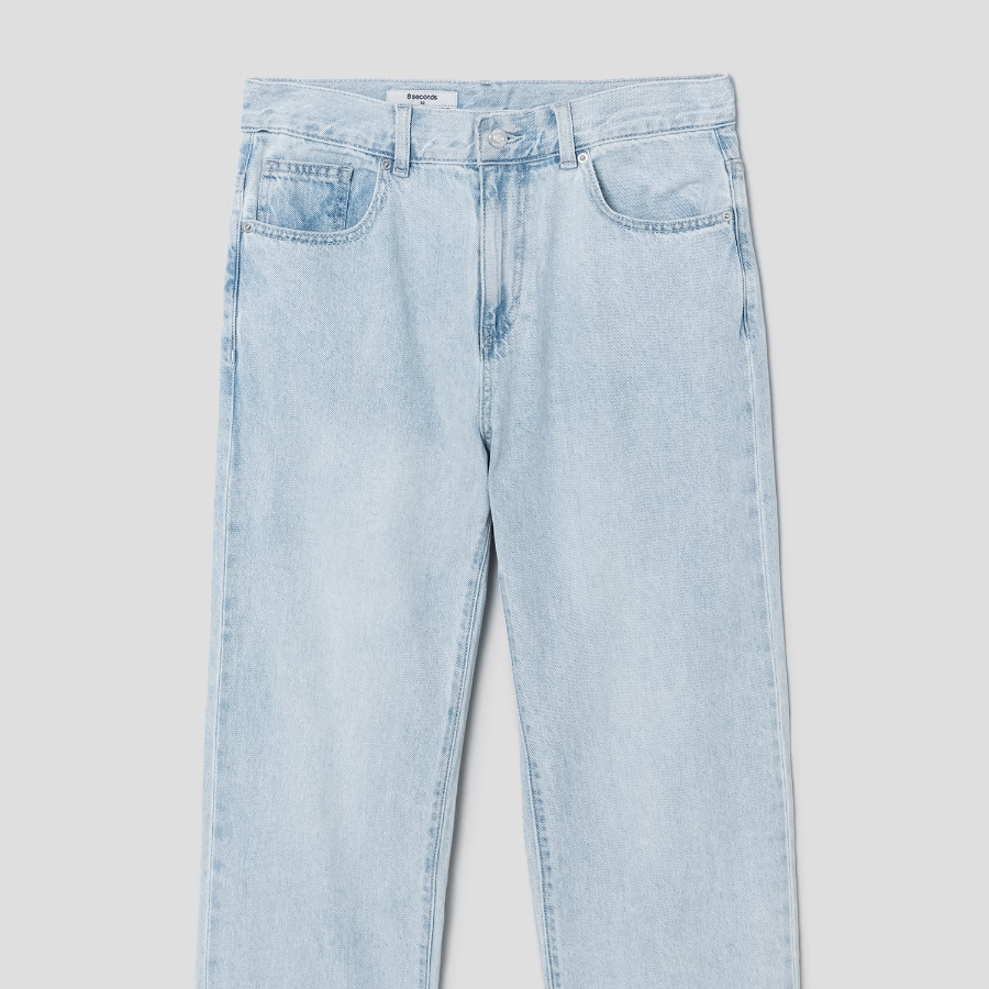 8 seconds Lightweight Essential Semi Wide-Fit Denim — Sky Blue