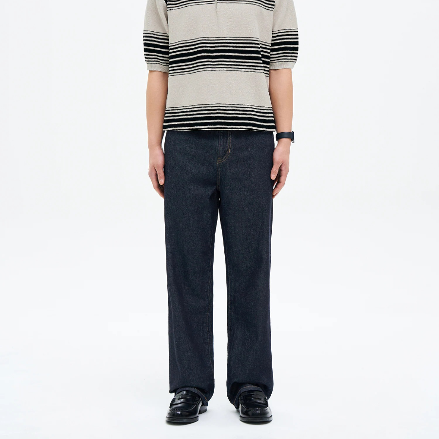 8 seconds Lightweight Essential Semi Wide-Fit Denim — Navy