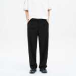 8 seconds [4WAY STRETCH] Semi Wide-Fit Banding Slacks — Black