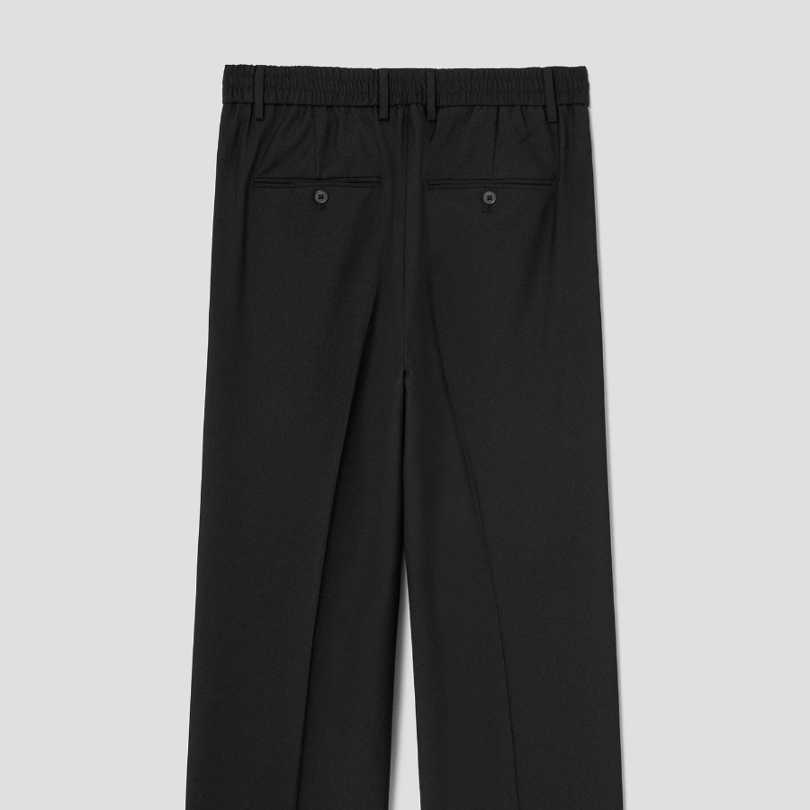 8 seconds [4WAY STRETCH] Semi Wide-Fit Banding Slacks — Black