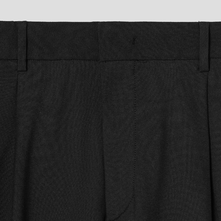 8 seconds [4WAY STRETCH] Semi Wide-Fit Banding Slacks — Black