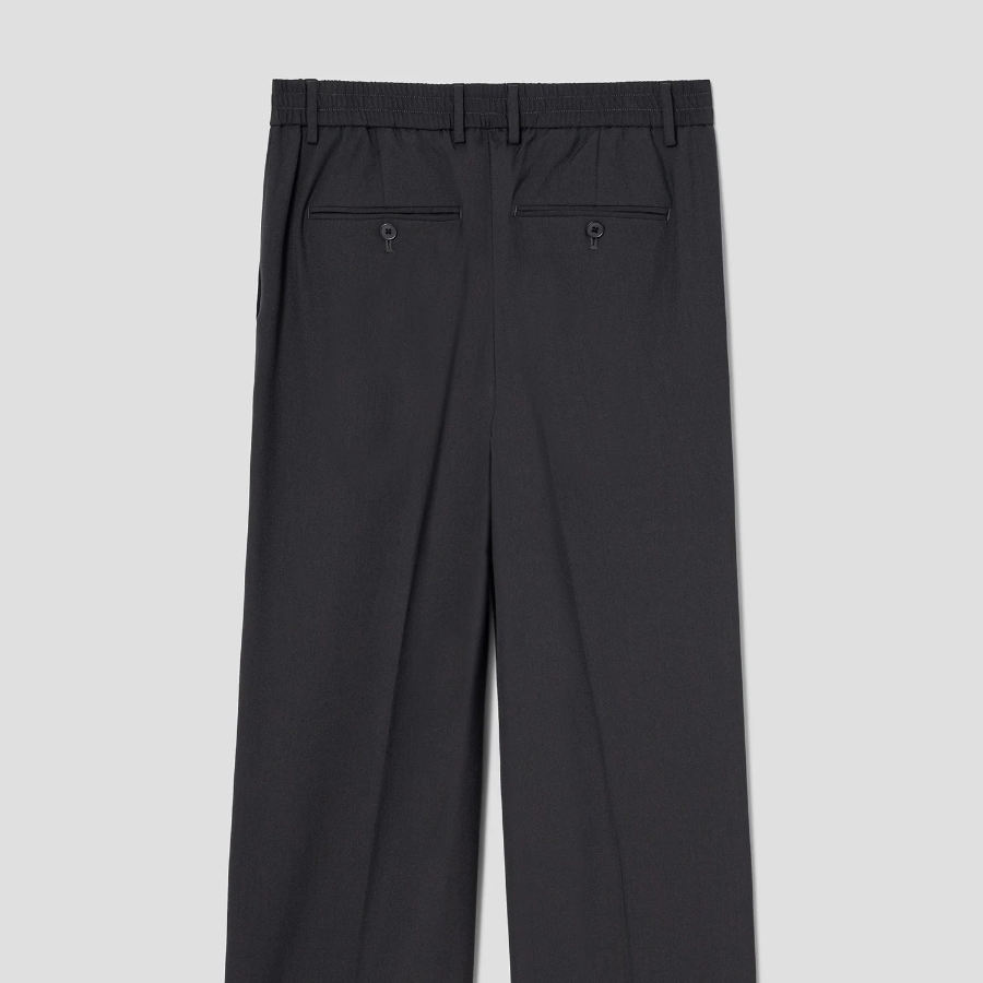 8 seconds [4WAY STRETCH] Semi Wide-Fit Banding Slacks — Ash