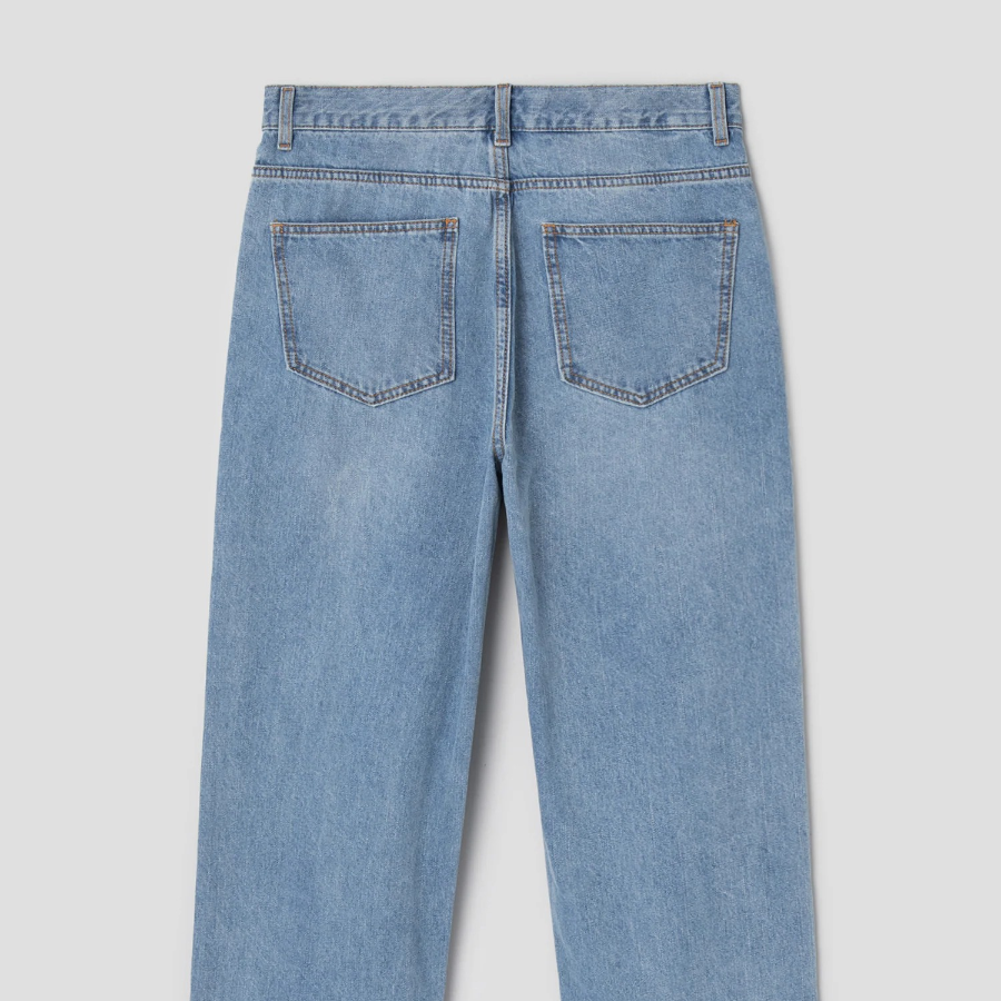 8 seconds Essential Semi Wide-Fit Denim Pants — Sky Blue