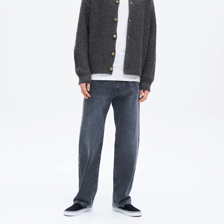 8 seconds Essential Semi Wide-Fit Denim Pants — Blue