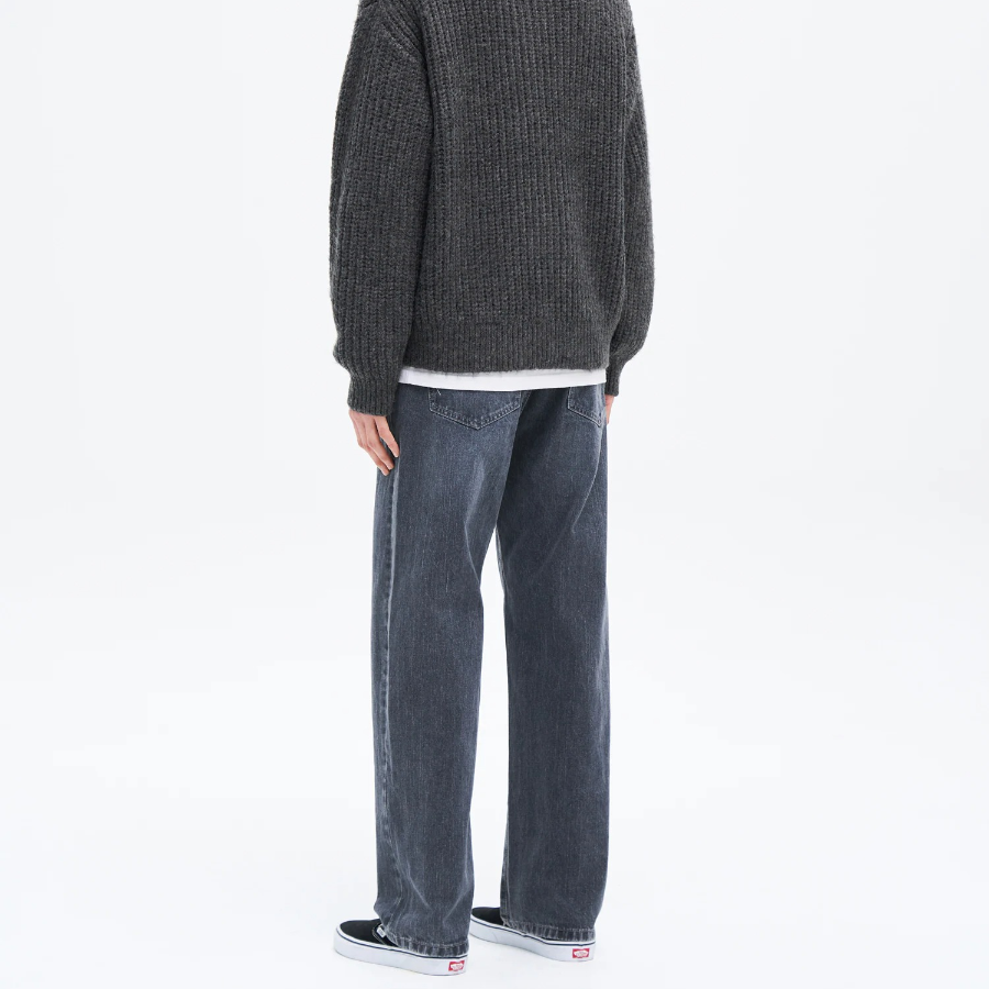 8 seconds Essential Semi Wide-Fit Denim Pants — Blue