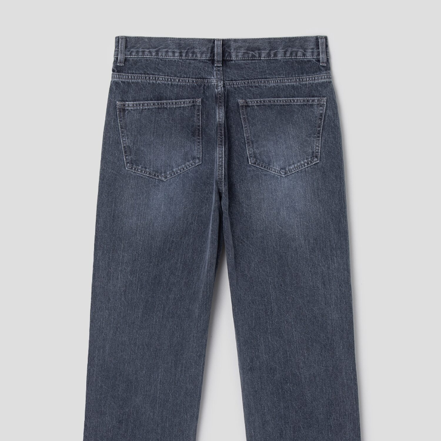 8 seconds Essential Semi Wide-Fit Denim Pants — Blue