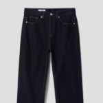 8 seconds Essential Semi Wide-Fit Denim Pants — Navy