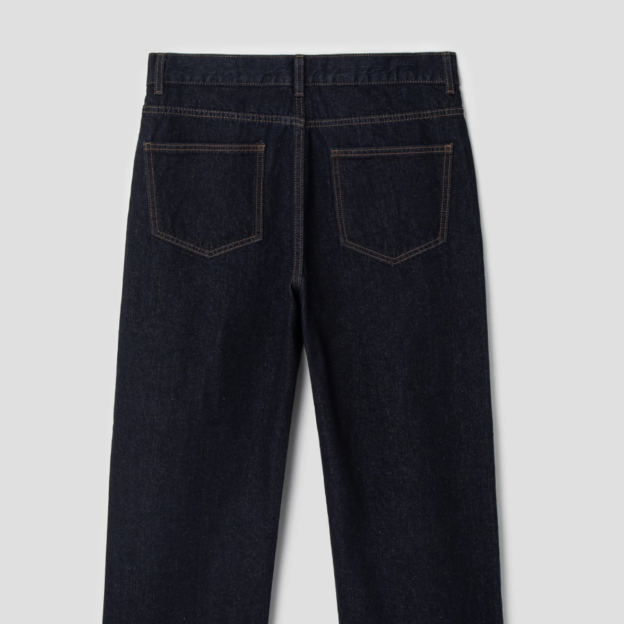 8 seconds Essential Semi Wide-Fit Denim Pants — Navy