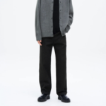 8 seconds Essential Semi Wide-Fit Denim Pants — Black