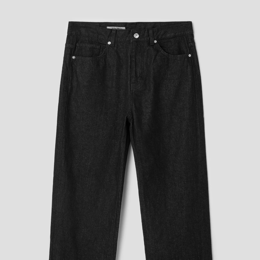 8 seconds Essential Semi Wide-Fit Denim Pants — Black