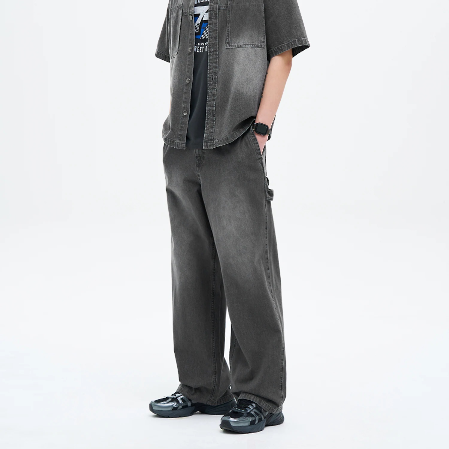 8 seconds Lightweight Half-Banding Carpenter Denim Pants — Ash