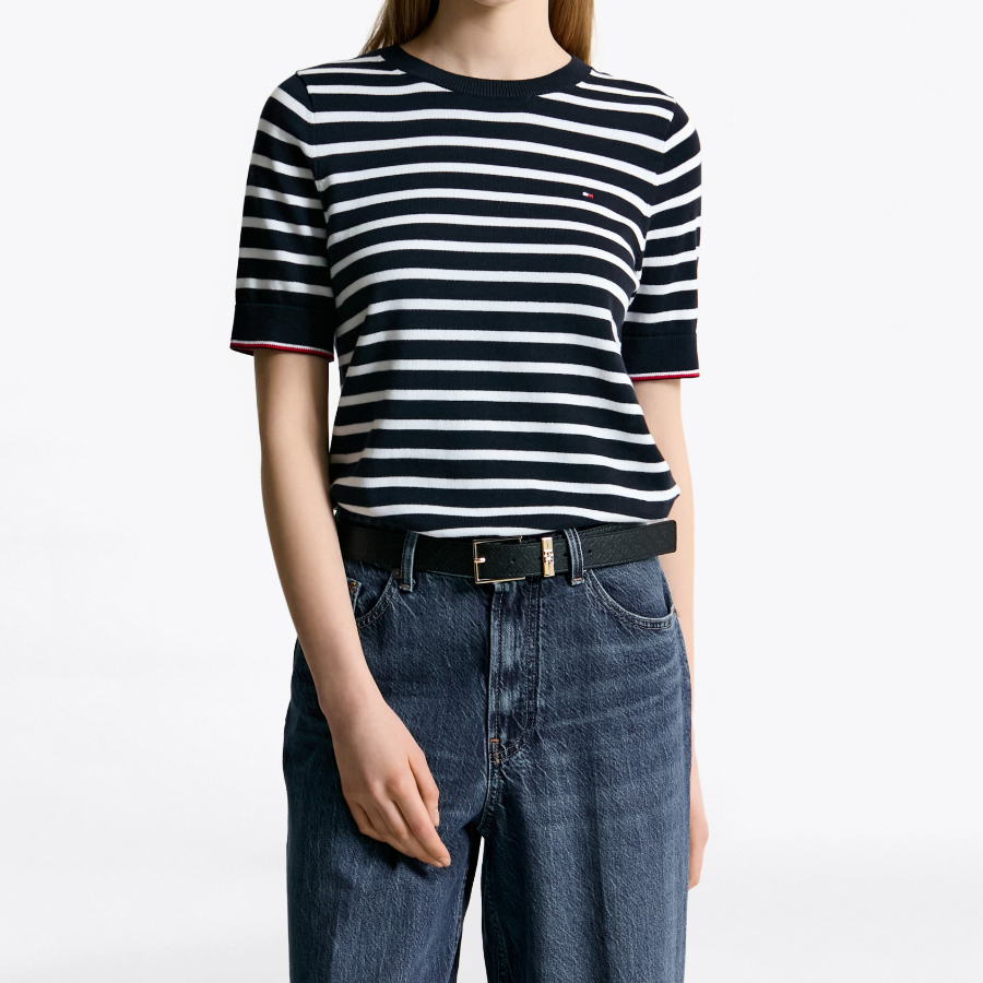 TOMMY HILFIGER [Official Headquarters] Cotton Crewneck Stitch Sweater