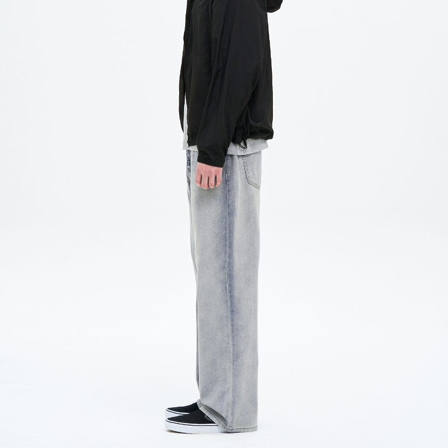 8 seconds Lightweight Essential Wide-Fit Denim Pants — Sky Blue