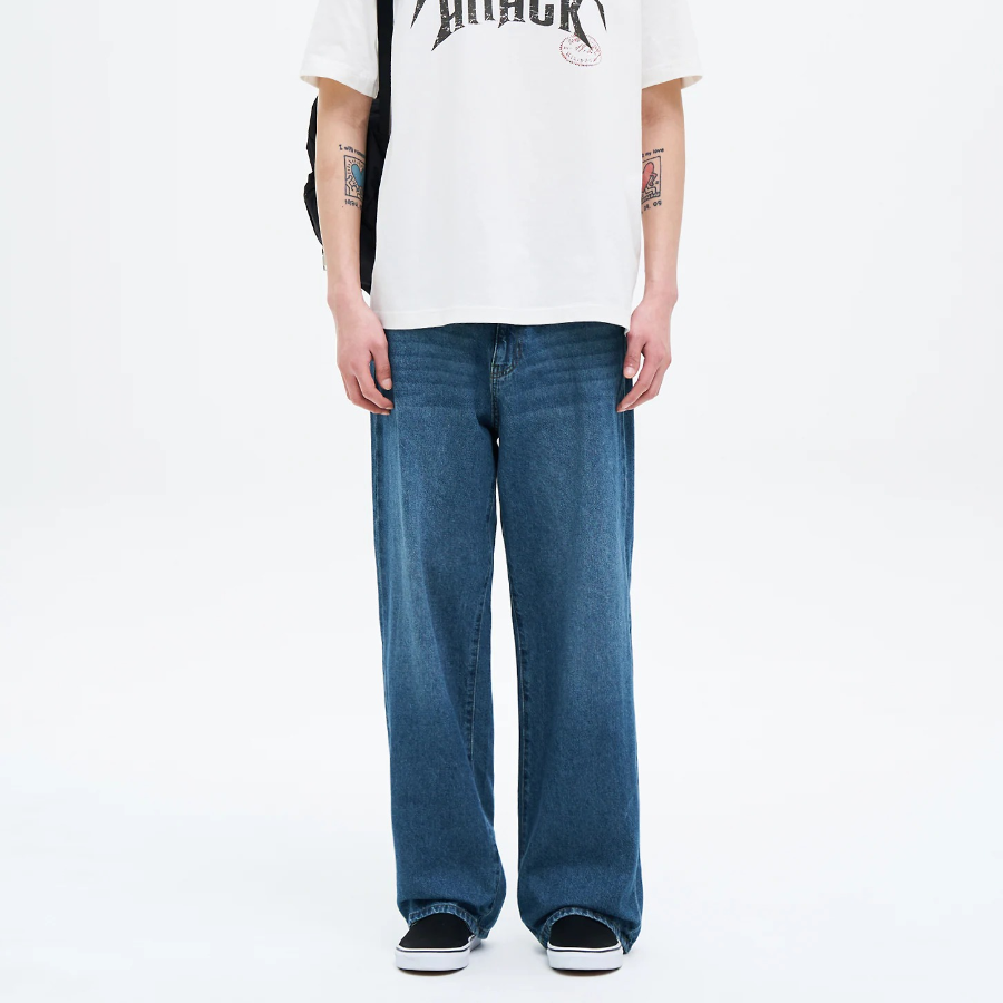 8 seconds Lightweight Essential Wide-Fit Denim — Blue