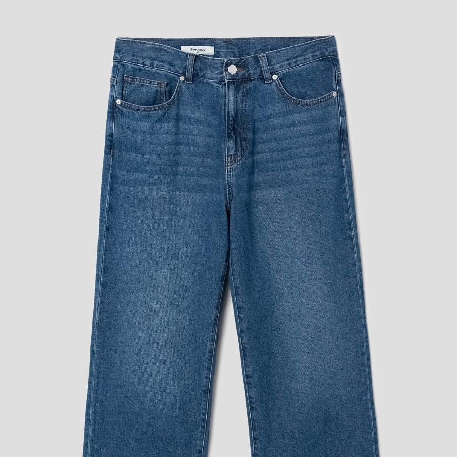 8 seconds Lightweight Essential Wide-Fit Denim — Blue