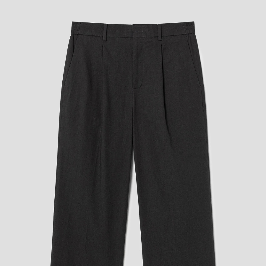 8 seconds Linen-Like Semi-Wide Fit Pants — Ash