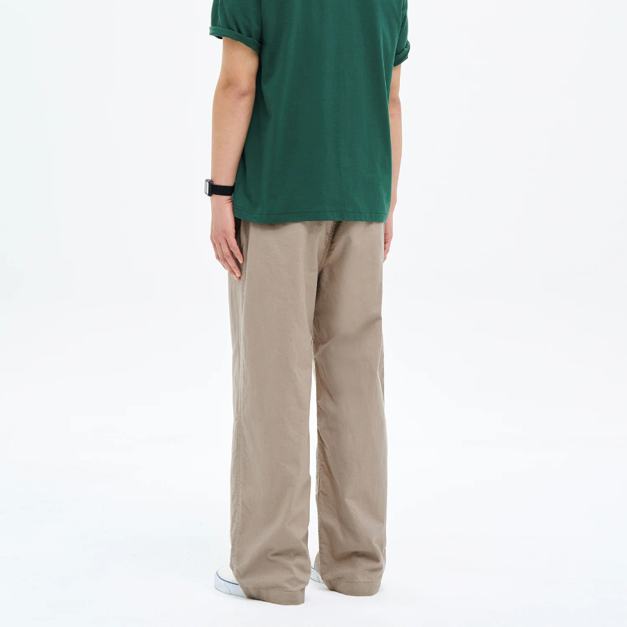 8 seconds Lightweight Cotton Semi-Wide Fit Pants — Beige