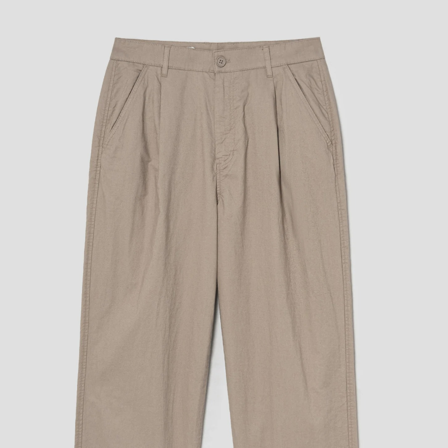 8 seconds Lightweight Cotton Semi-Wide Fit Pants — Beige