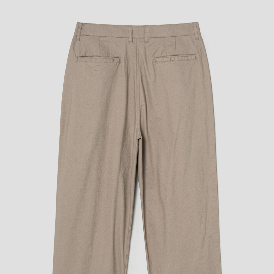 8 seconds Lightweight Cotton Semi-Wide Fit Pants — Beige