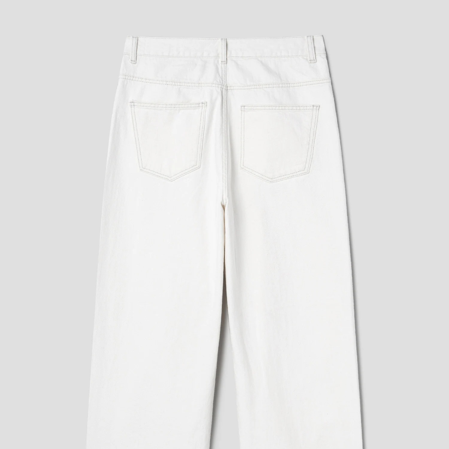 8 seconds Essential Wide-Fit Denim Pants — Ivory