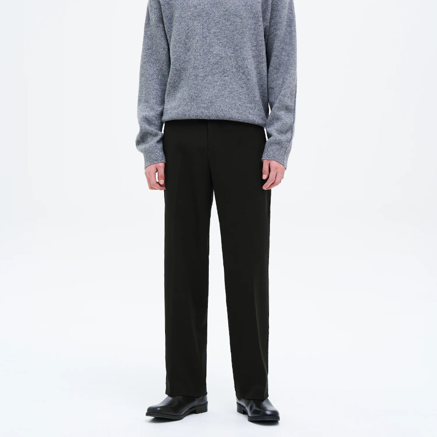 8 seconds [Daily Slacks] Semi-Wide Fit Basic Slacks — Black