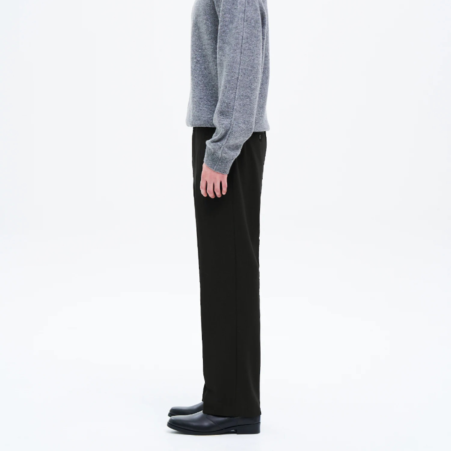8 seconds [Daily Slacks] Semi-Wide Fit Basic Slacks — Black