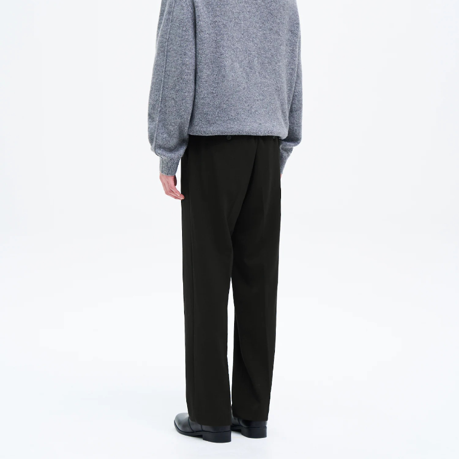 8 seconds [Daily Slacks] Semi-Wide Fit Basic Slacks — Black