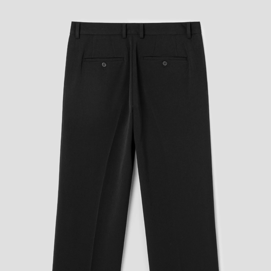 8 seconds [Daily Slacks] Semi-Wide Fit Basic Slacks — Black