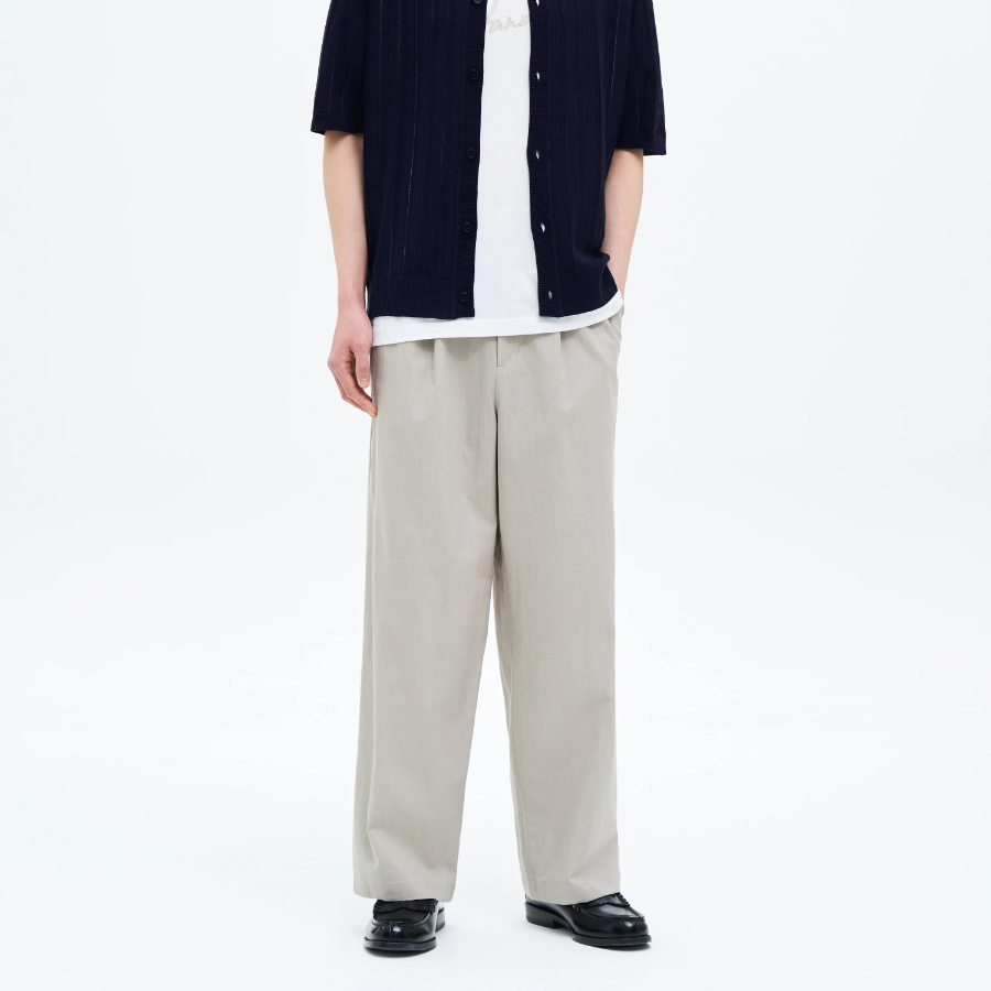 8 seconds Linen Blended Wide Fit Pants — Beige