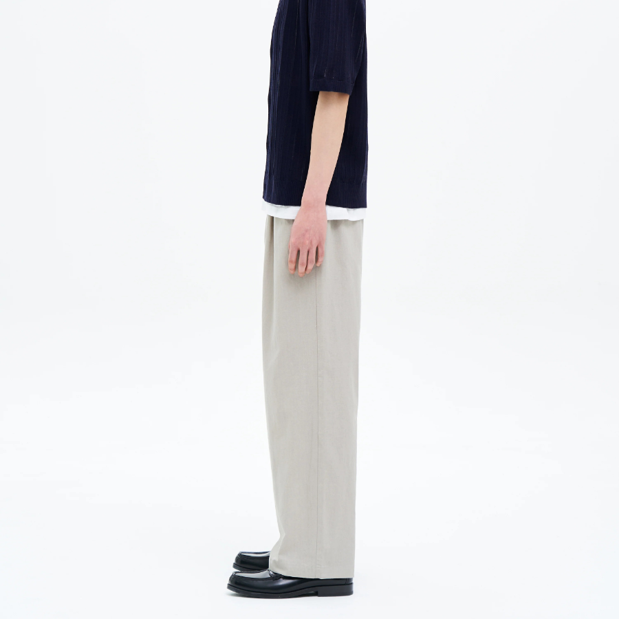 8 seconds Linen Blended Wide Fit Pants — Beige