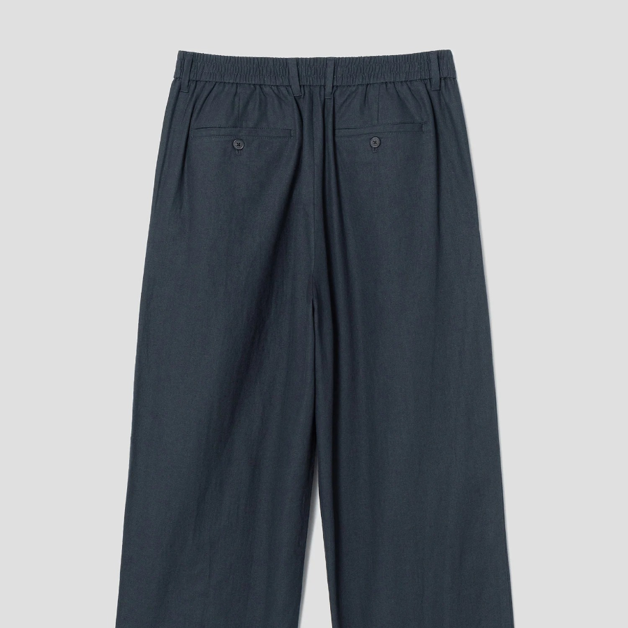 8 seconds Linen Blended Wide Fit Pants — Navy