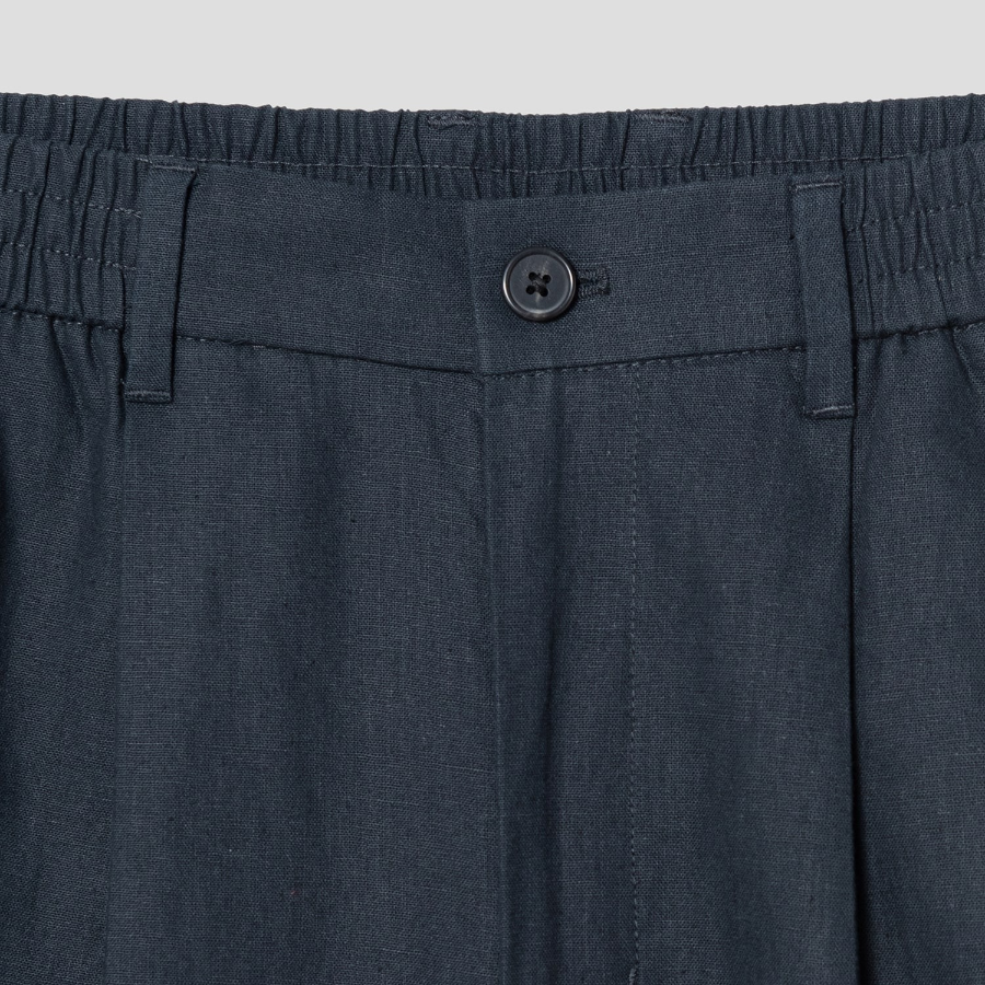 8 seconds Linen Blended Wide Fit Pants — Navy