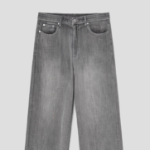 8 seconds Vintage Washing Wide Denim Pants — Grey