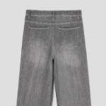 8 seconds Vintage Washing Wide Denim Pants — Grey