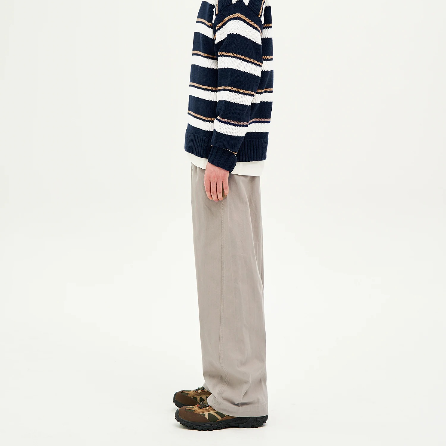 8 seconds Cotton Oxford Curved Pants — Beige