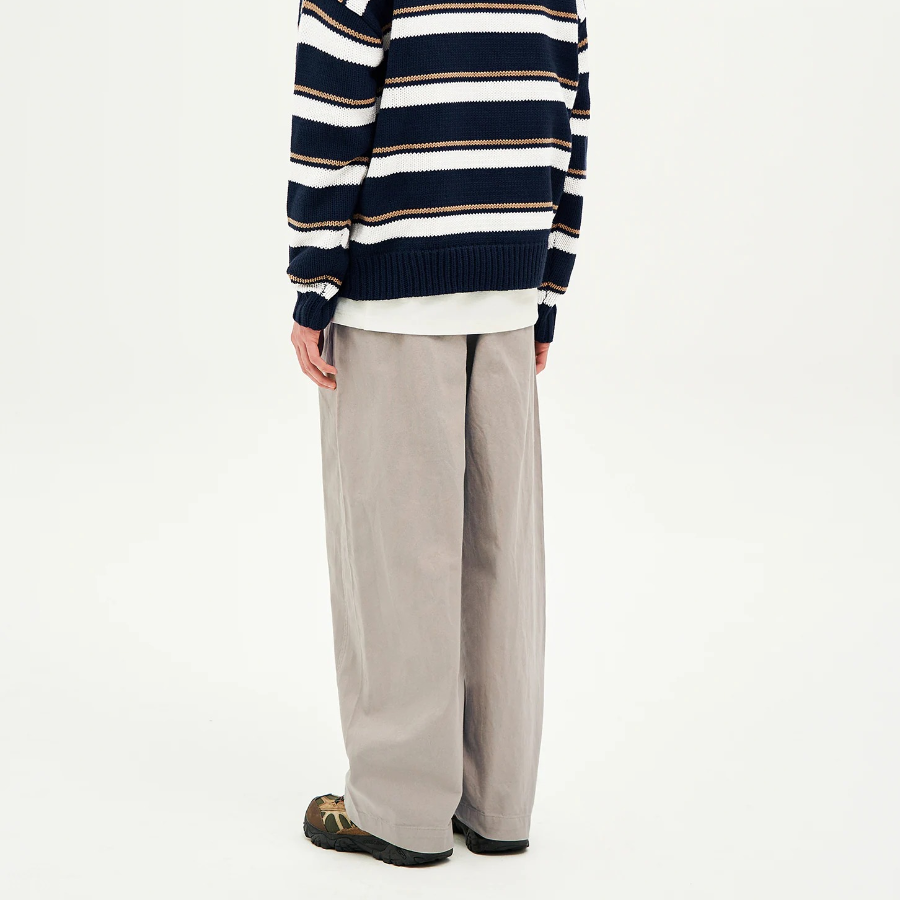 8 seconds Cotton Oxford Curved Pants — Beige