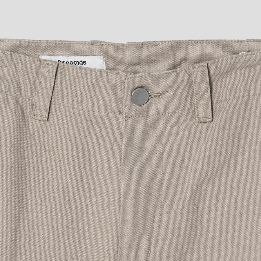 8 seconds Cotton Oxford Curved Pants — Beige