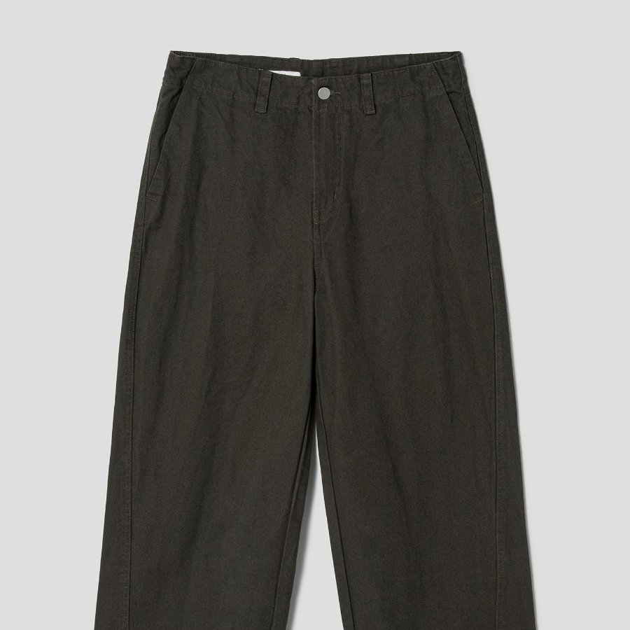 8 seconds Cotton Oxford Curved Pants — Khaki