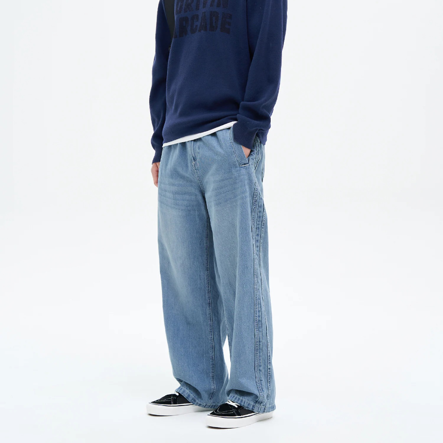 8 seconds Denim Track Pants — Sky Blue