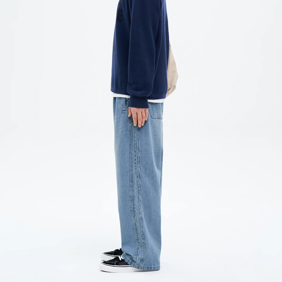 8 seconds Denim Track Pants — Sky Blue
