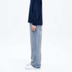 8 seconds Essential Wide-Fit Denim Pants — Sky Blue