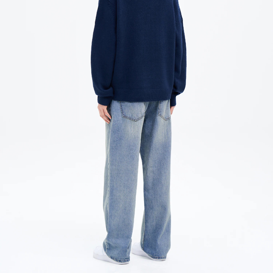 8 seconds Essential Wide-Fit Denim Pants — Sky Blue