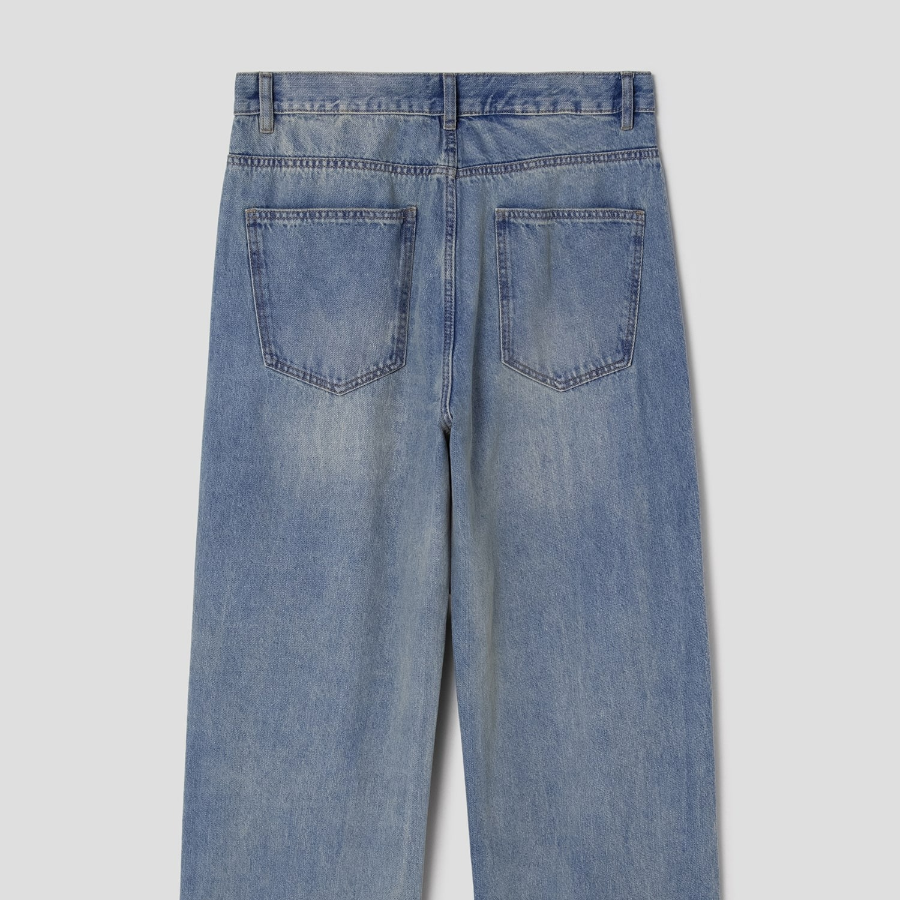 8 seconds Essential Wide-Fit Denim Pants — Sky Blue